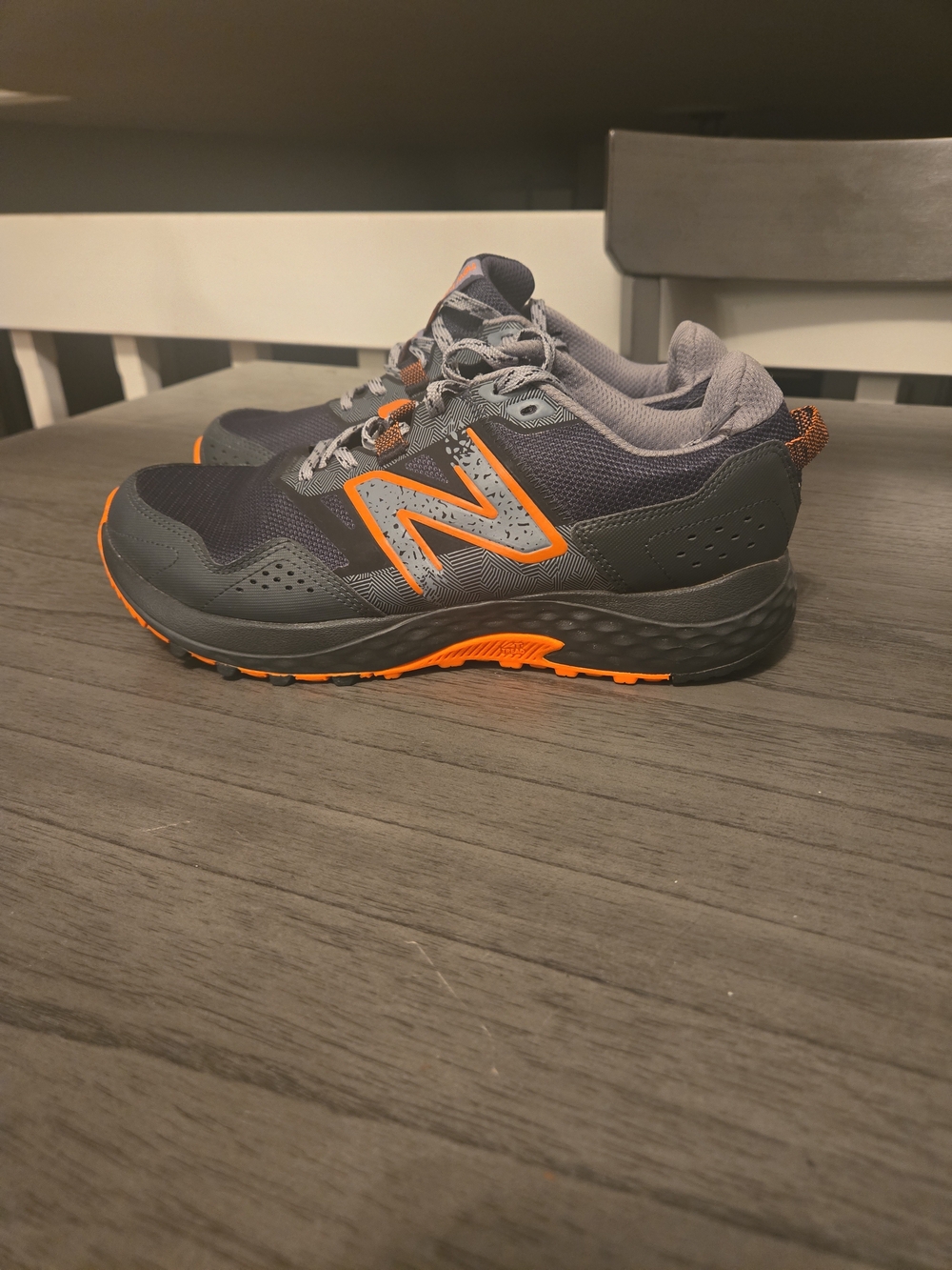 New Balance Men's Gray & Orange Athletic Sneakers